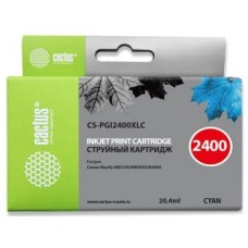 Чернильный картридж Cactus CS-PGI2400XLC (голубой пигментный; 20,4стр; MAXIFY iB4040, МВ5040, МВ5340) [CS-PGI2400XLC]