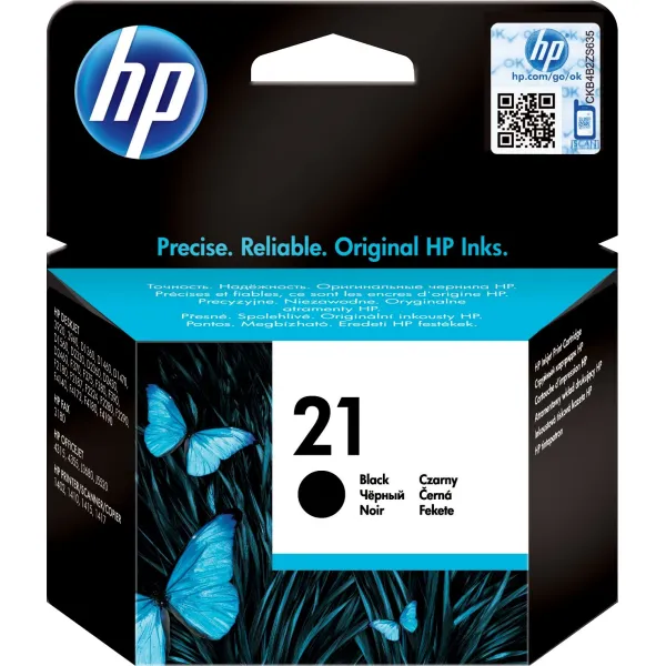 Чернильный картридж HP 21 (черный; 190стр; DJ 3920, 3940, PSC 1410)
