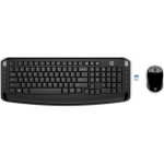 Клавиатура и мышь HP и 3ML04AA Wireless Keyboard and Mouse 300 Black USB (радиоканал, классическая мембранная, 114кл, светодиодная, кнопок 3, 1600dpi)