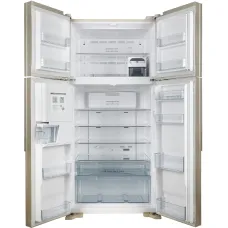 Холодильник Hitachi W660PUC7GBE (No Frost, A++, 2-камерный, Side by Side, объем 540:396/144л, инверторный компрессор, бежевый)