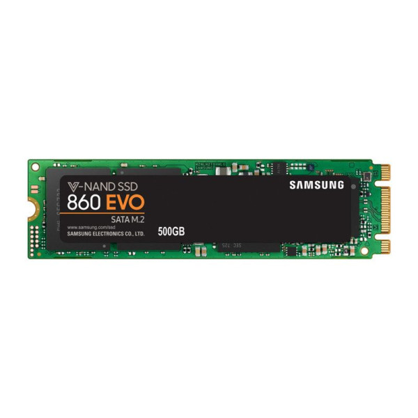 Жесткий диск SSD 500Гб Samsung 860 EVO Series (M.2, 550/520 Мб/с, 88000 IOPS, SATA-III, 1024Мб, для ноутбука и настольного компьютера)