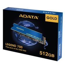 Жесткий диск SSD 512Гб ADATA Gold (M.2 2280, 2000/1600 Мб/с, 280000 IOPS, PCI Express) [SLEG-700G-512GCS-S48]