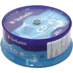 Диск CD-R Verbatim (0.68359375Гб, 52x, cake box, 25)