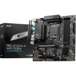 Материнская плата MSI PRO B760M-A WIFI DDR4 (LGA1700, Intel B760, 4xDDR4 DIMM, microATX, RAID SATA: 0,1,15,5)