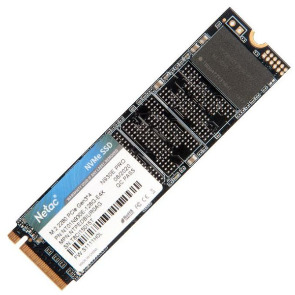 Жесткий диск SSD 128Гб Netac N930E Pro (M.2, 970/650 Мб/с, PCI-E, для ноутбука и настольного компьютера)