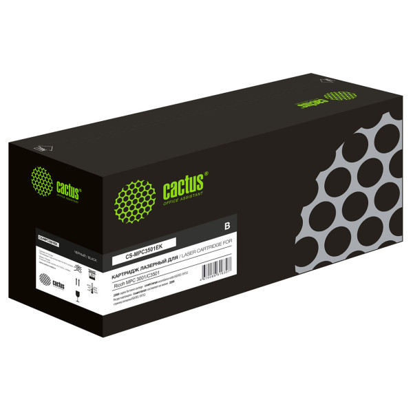 Тонер-картридж Cactus CS-MPC3501EK (оригинальный номер: 841579; черный; 22500стр; MPС 3001, C3501)