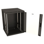 Шкаф коммутационный настенный Hyperline TWB-FC-1866-GP-RAL9004 (18U, 600x920x600мм, IP20, 60кг)