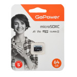 Карта памяти microSDXC 64Гб GoPower (70Мб/с)