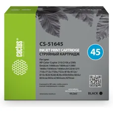 Чернильный картридж Cactus HP 45 CS-51645 (черный; 44стр; DJ 710c, 720c, 722c, 815c, 820cXi, 850c, 870cXi, 880c)