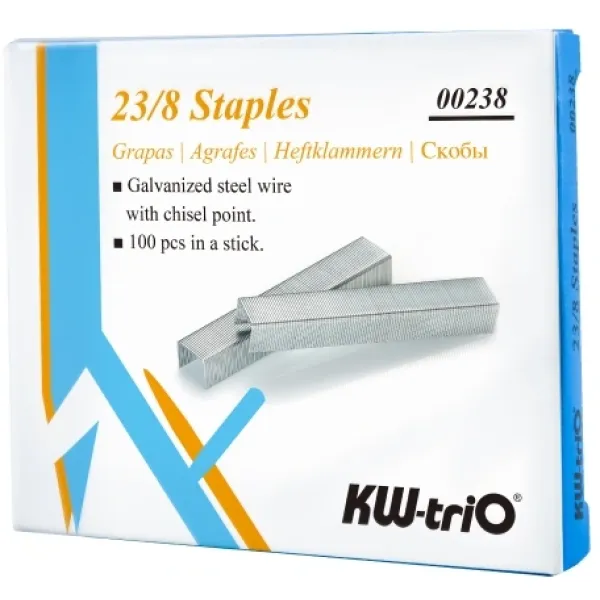 Скобы для степлера Kw-Trio 0238 (тип 23/8, 1000шт)