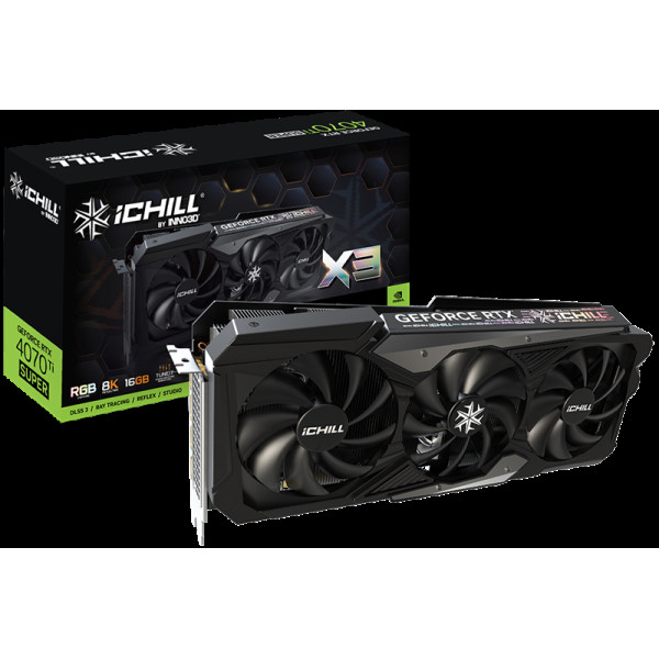 Видеокарта GeForce RTX 4070 Ti SUPER 2340МГц Inno3D (PCI-E Gen 4, GDDR6X, 256бит, 1xHDMI, 3xDP)