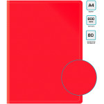 Папка Бюрократ -BPV80RED (A4, пластик, толщина пластика 0,8мм, карман торцевой с бумажной вставкой, красный)