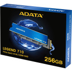 Жесткий диск SSD 256Гб ADATA Legend 710 (M.2, 2100/1000 Мб/с, 130000 IOPS, PCI-E X4)