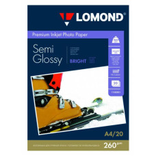 Фотобумага Lomond 1103301 (A4, 260г/м2, для струйной печати, односторонняя, полуглянцевая, 20л) [1103301]
