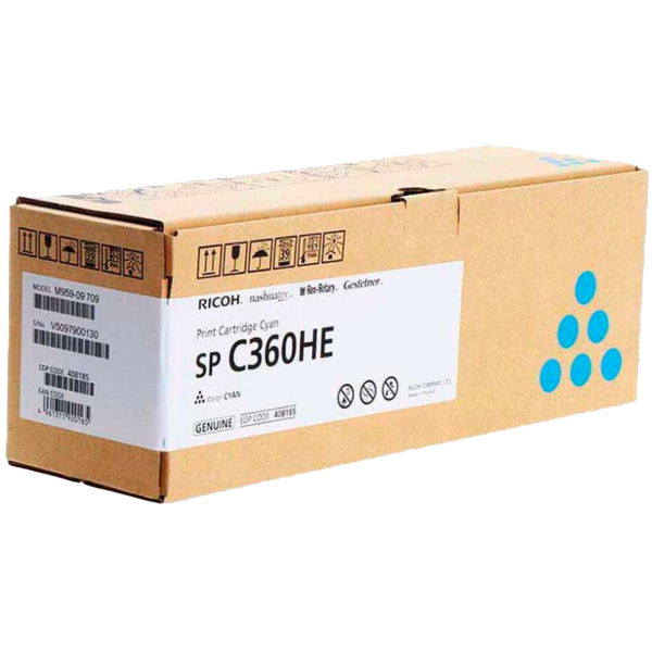 Тонер-картридж Ricoh SP C360HE (голубой; 6000стр; SP C360DNw, C360SNw, C360SFNw, C361SFNw)
