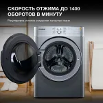 Стиральная машина Hyundai WMD9413(60x85x57см, фронтальная, макс:10кг, с сушкой, 1400об/мин, темно-серебристый)