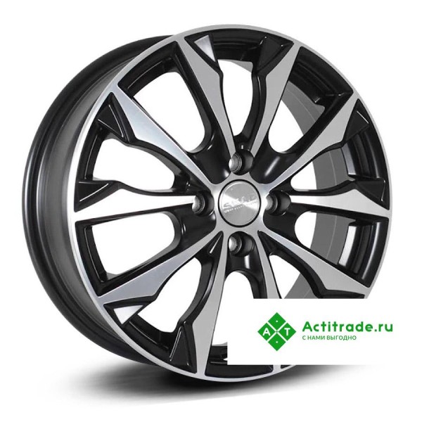 Скад Нагоя R16/6J PCD 5x114,3 ET 46 ЦО 67,1 черный матовый с полированной лицевой поверхностью