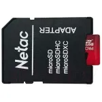 Карта памяти microSDXC 128Гб Netac (Class 10, 100Мб/с, UHS-I U3, адаптер на SD)