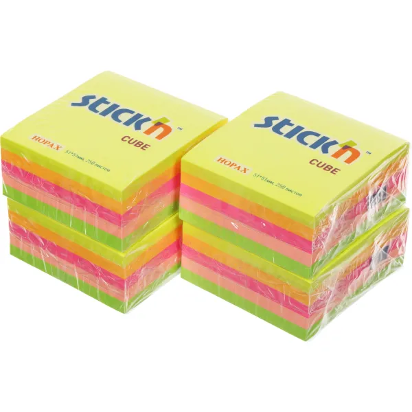 Блок самоклеящийся Hopax 21203 (бумага, 51x51мм, 250листов, 70г/м2, 5цветов)