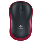 Мышь Logitech Wireless Mouse M185 Black-Red USB (радиоканал, кнопок 3, 1000dpi)