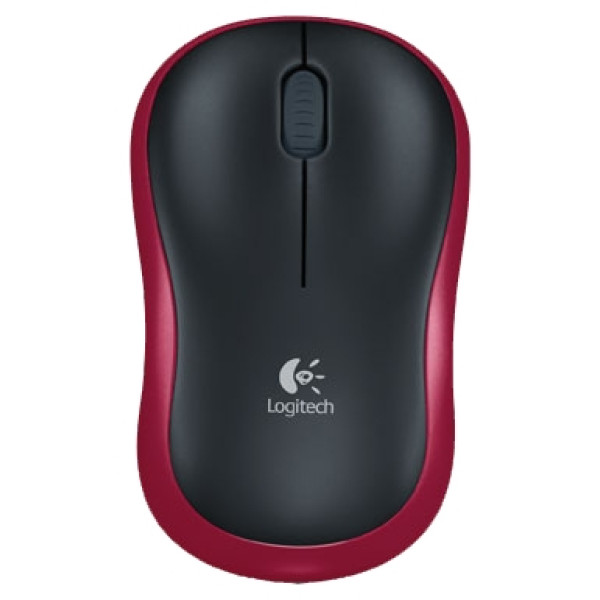 Мышь Logitech Wireless Mouse M185 Black-Red USB (радиоканал, кнопок 3, 1000dpi)