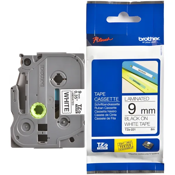 Самоклеящаяся непрерывная ламинированная лента Brother черн/бел (шир. 9 мм)