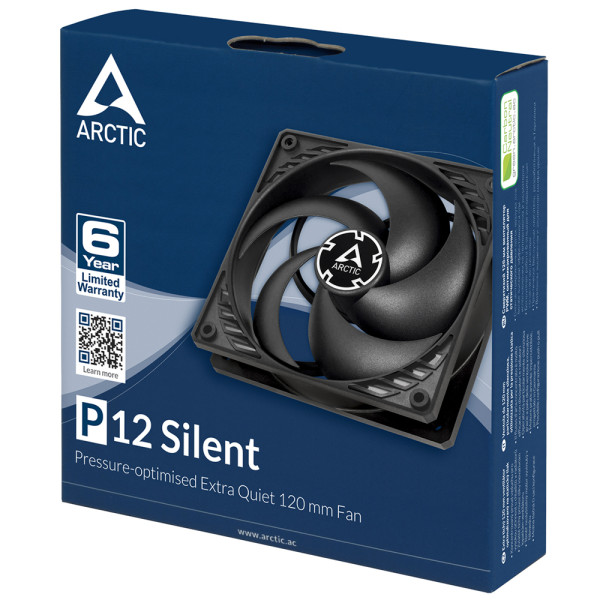 Кулер для корпуса Arctic P12 Silent black (120x120x25 мм, 3-pin)