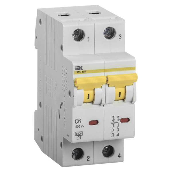 Авт. выкл. IEK 2P 6A х-ка C 6kA