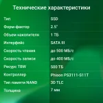 Жесткий диск SSD 1Тб Digma (2.5