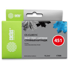 Картридж Cactus CS-CLI451C (голубой; 12стр; MG6340, 5440, IP7240) [CS-CLI451C]