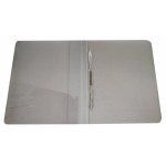 Папка с зажимом Бюрократ -PZ07PGREY (зажимов 1, A4, пластик, толщина пластика 0,7мм, карман внутренний и торцевой с бумажной вставкой, серый)