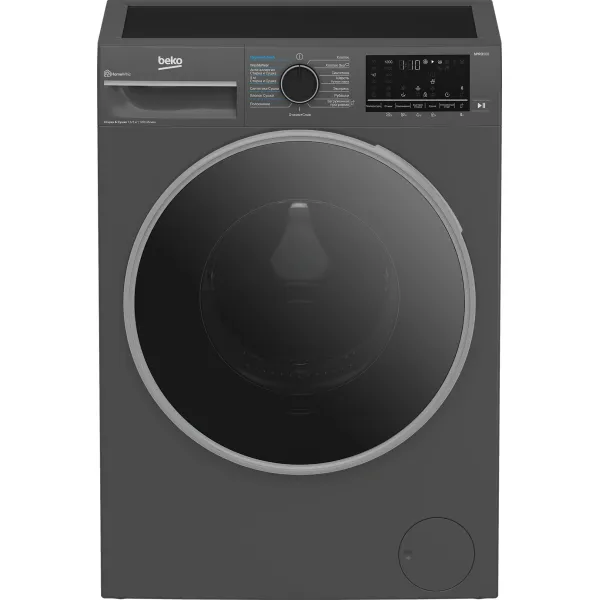 Стиральная машина Beko B3DFR57H22A(фронтальная полноразмерная, класс стирки/отжима/э.потребления: A/B/B , макс: 7,5кг, с сушкой, 1200 об/мин, инвертер, защита: частичная, 60x84.5x49.6см, антрацит)