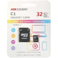 Карта памяти microSDHC 32Гб Hikvision (Class 10, 92Мб/с, UHS-I U1, адаптер на SD)