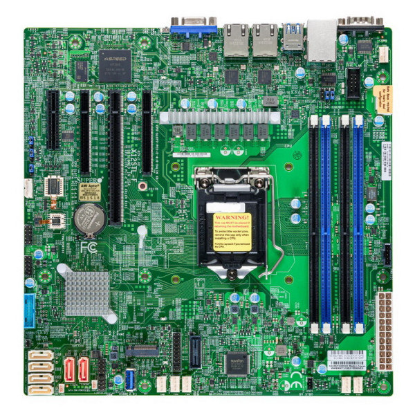 Материнская плата Supermicro X12STL-F (LGA1200, Intel C252, 4xDDR4 DIMM, mATX, RAID SATA: 0,1,10,5)