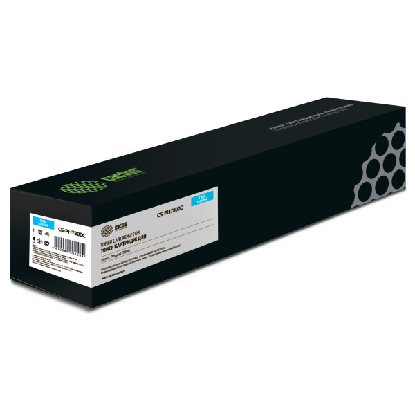 Тонер-картридж Cactus CS-PH7800C (оригинальный номер: 106R01570; голубой; 17200стр; Phaser 7800)