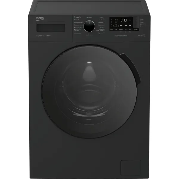 Стиральная машина Beko WSPE7612A(фронтальная средняя, класс стирки/отжима/э.потребления: A/B/A , макс: 7кг, 1200 об/мин, инвертер, 60x84x45см, антрацит)