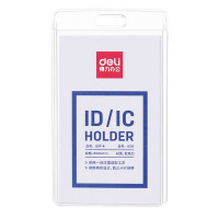 Бейдж Deli (для пропуска, акрил, вертикальный, 54х89мм, без крепления, прозрачный) [8319]