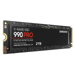 Жесткий диск SSD 2Тб Samsung 990 PRO (M.2, 7450/6900 Мб/с, 1550000 IOPS, PCI-E, 2048Мб, для ноутбука и настольного компьютера)