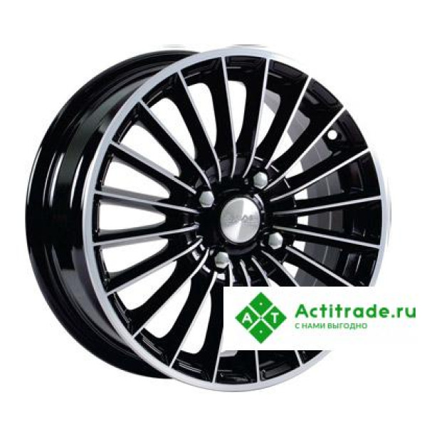 Скад Веритас R15/6J PCD 4x114,3 ET 45 ЦО 67,1 черный с полированной лицевой поверхностью