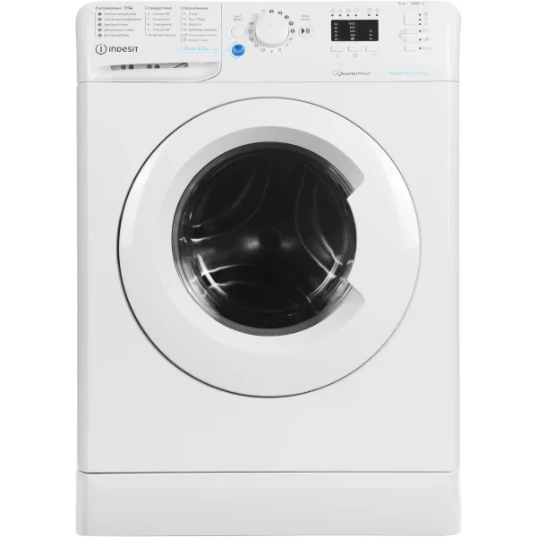 Стиральная машина Indesit BWSA 6109 WWV(фронтальная средняя, класс стирки/отжима/э.потребления: A/C/A+ , макс: 6кг, 1000 об/мин, инвертер, 59.5x85x43.5см, белый)