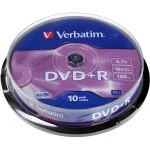 Диск DVD+R Verbatim (4.7Гб, 16x, cake box, 10)