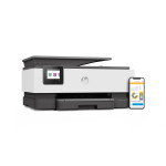 МФУ HP OfficeJet Pro 8023 (струйная, цветная, A4, 256Мб, 20стр/м, 600x600dpi, авт.дуплекс, 800стр в мес, RJ-45, USB, Wi-Fi)