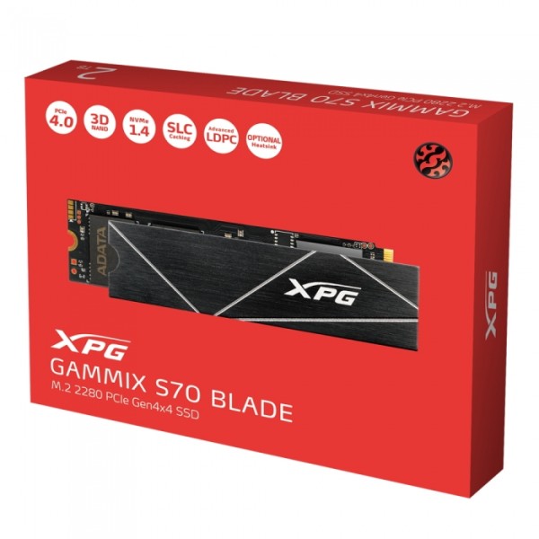 Жесткий диск SSD 1Тб ADATA GAMMIX S70 Blade (2280, 7400/5500 Мб/с, 720000 IOPS, PCIe 4.0 x4 (NVMe))