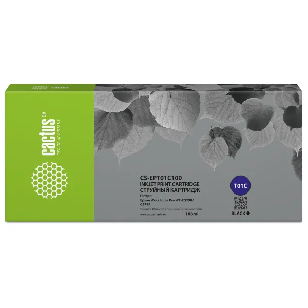 Cactus CS-EPT01C100 (черный пигментный; 188стр; WorkForce Pro WF-C529RDTW, WF-C579RD2TWF, WF-C579RDTWF Pro)