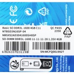 Память SO-DIMM DDR3L 4Гб 1600МГц Netac (12800Мб/с, CL11, 204-pin, 1.35 В)