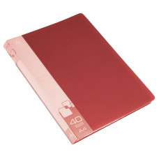 Папка Бюрократ BPV40RED (A4, пластик, толщина пластика 0,65мм, карман торцевой с бумажной вставкой, красный)
