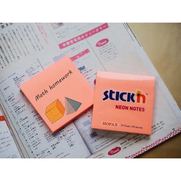 Блок самоклеящийся Hopax 21166 (бумага, розовый, 76x76мм, 100листов, 70г/м2)