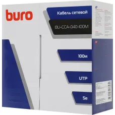Кабель сетевой Buro BU-CCA-040-100M (алюминий омедненный, 0.4мм, 100м, 4пары) [BU-CCA-040-100M]