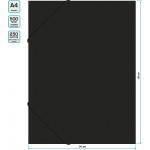Папка-короб Бюрократ BA25/05blck (A4, пластик, толщина пластика 0,5мм, на резинке, ширина корешка 25мм, черный)