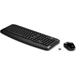 Клавиатура и мышь HP и 3ML04AA Wireless Keyboard and Mouse 300 Black USB (радиоканал, классическая мембранная, 114кл, светодиодная, кнопок 3, 1600dpi)